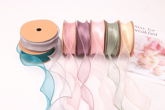 Mesh Silk Ribbon Roll For Flower Bouquet & Gift Wrapping - Elegant Supply