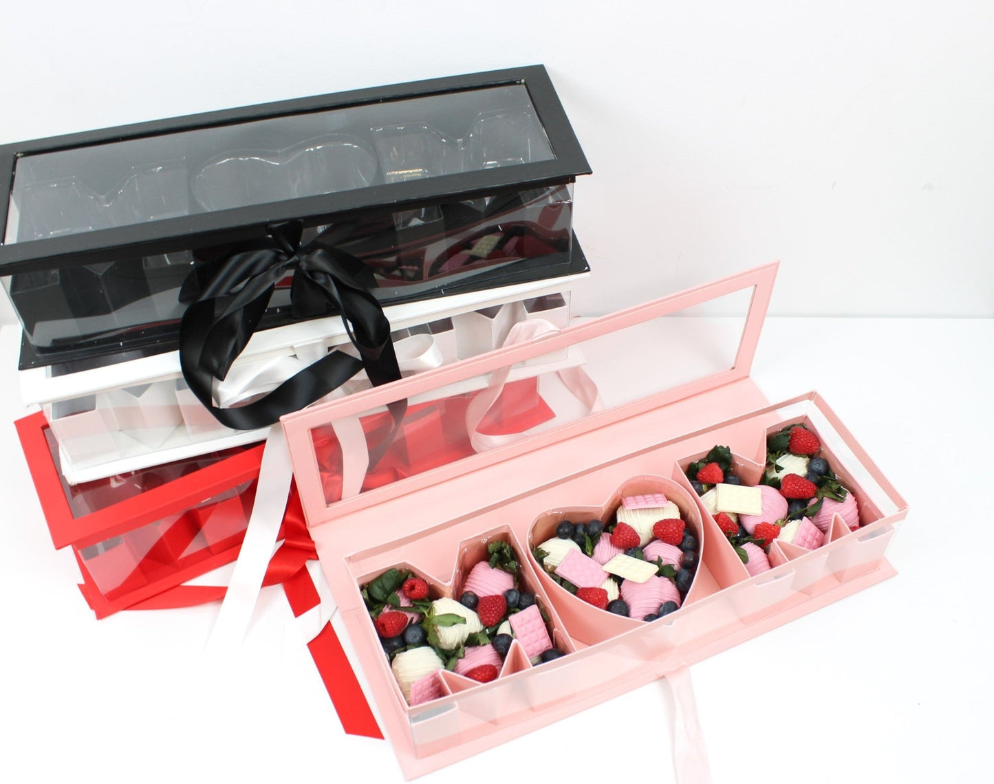 Mother's Day 'MOM' Flower Box with Clear PVC Top, Plastic Liner and Satin Ribbon - Elegant Supply