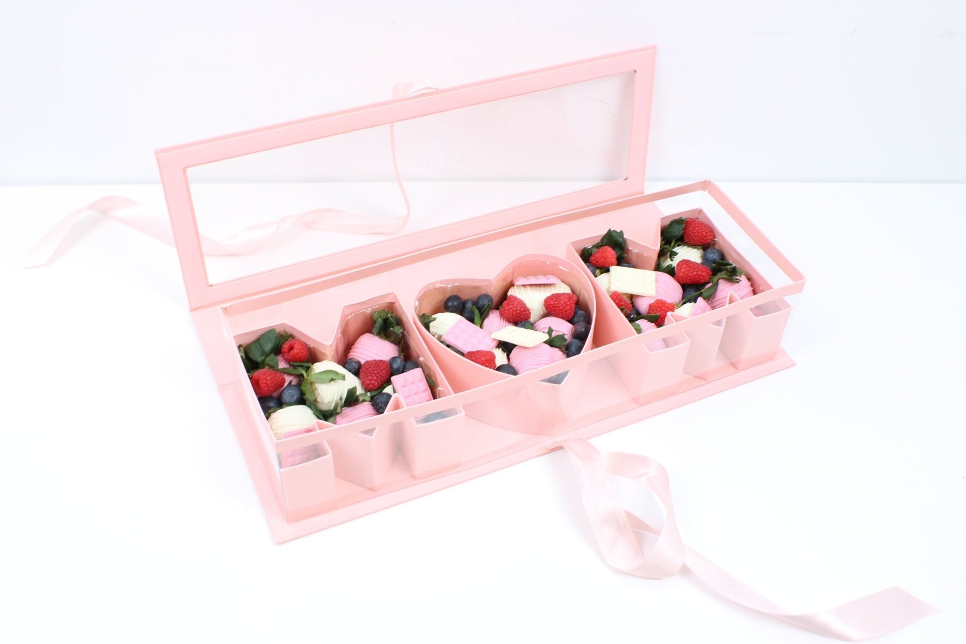 Mother's Day 'MOM' Flower Box with Clear PVC Top, Plastic Liner and Satin Ribbon - Elegant Supply