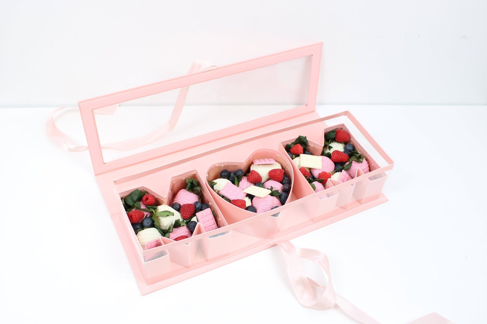 Mother's Day 'MOM' Flower Box with Clear PVC Top, Plastic Liner and Satin Ribbon - Elegant Supply