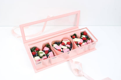 Mother's Day 'MOM' Flower Box with Clear PVC Top, Plastic Liner and Satin Ribbon - Elegant Supply