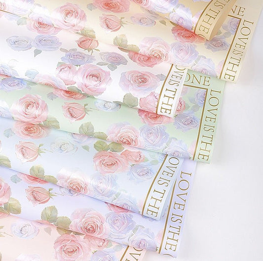 Neon Rose Pearlescent Waterproof Flower Wrapping Paper - Elegant Supply