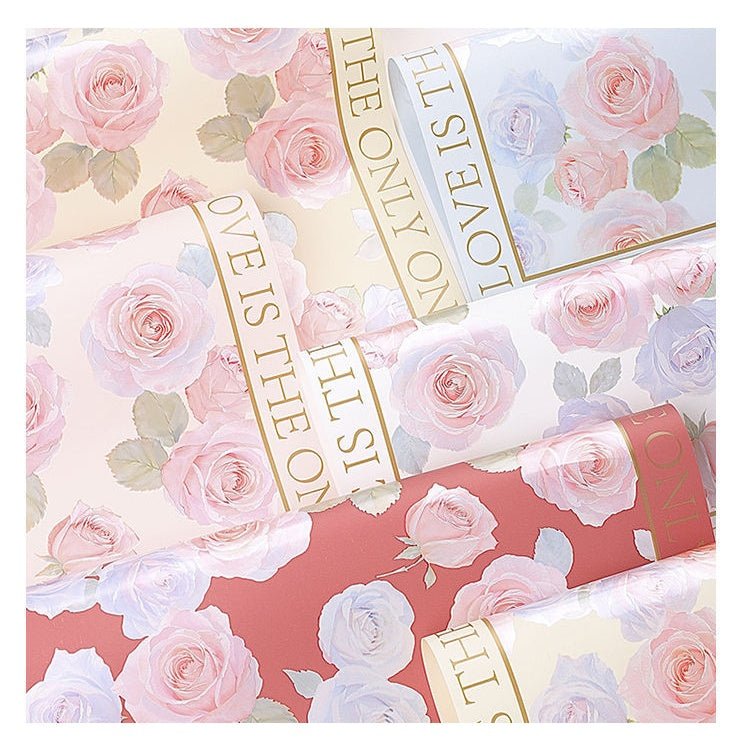 Neon Rose Pearlescent Waterproof Flower Wrapping Paper - Elegant Supply