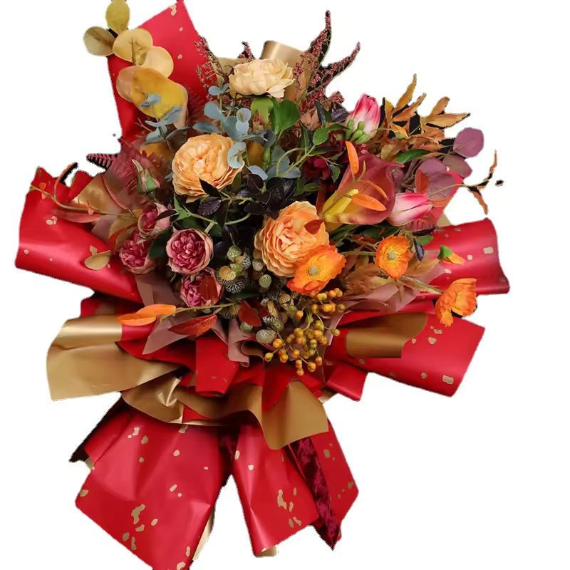 Nordic Style Gilt Gold Flower Wrapping Paper (20pcs/bag) - Elegant Supply