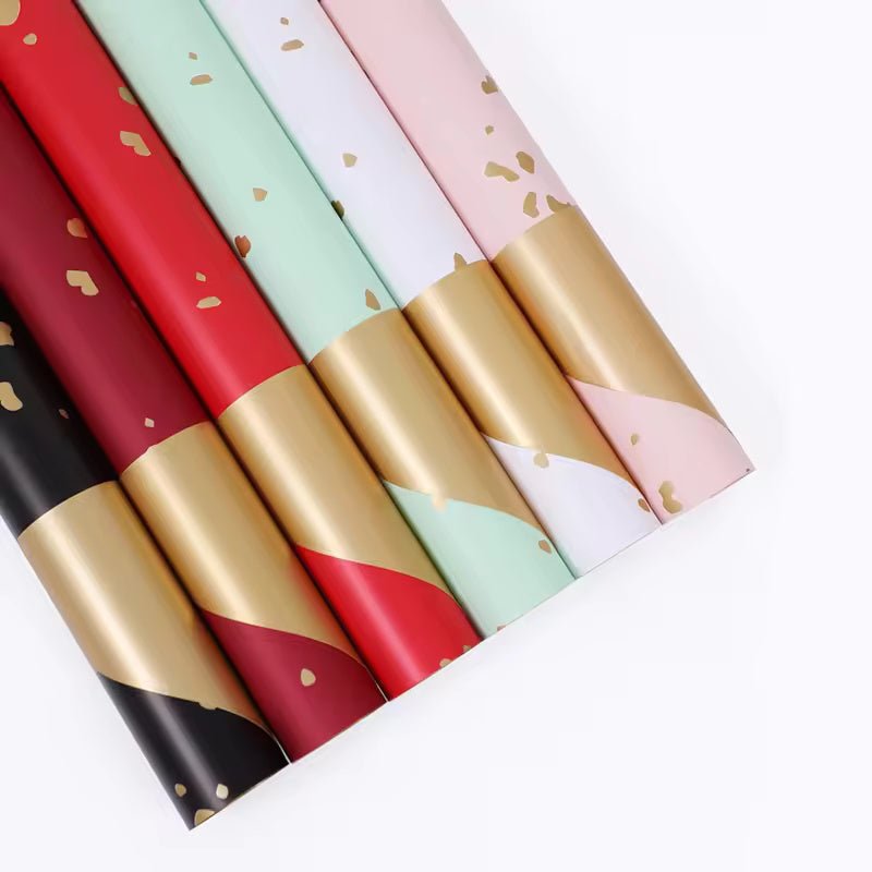 Nordic Style Gilt Gold Flower Wrapping Paper (20pcs/bag) - Elegant Supply