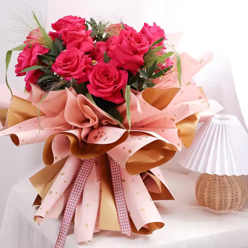 Nordic Style Gilt Gold Flower Wrapping Paper (20pcs/bag) - Elegant Supply