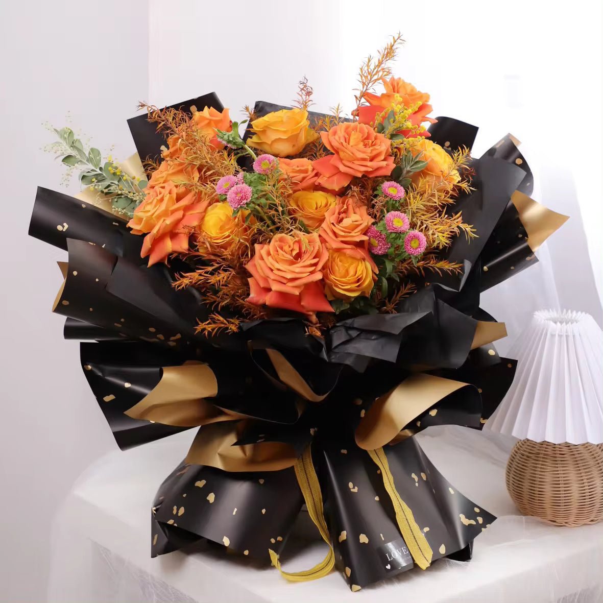 Nordic Style Gilt Gold Flower Wrapping Paper (20pcs/bag) - Elegant Supply