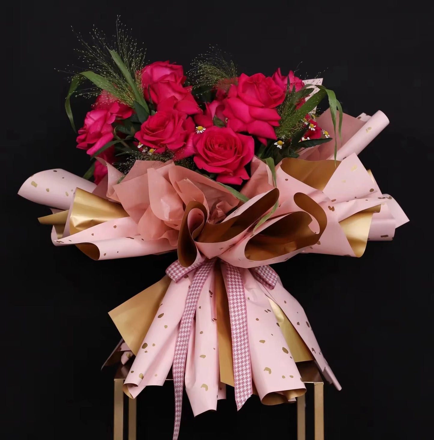 Nordic Style Gilt Gold Flower Wrapping Paper (20pcs/bag) - Elegant Supply