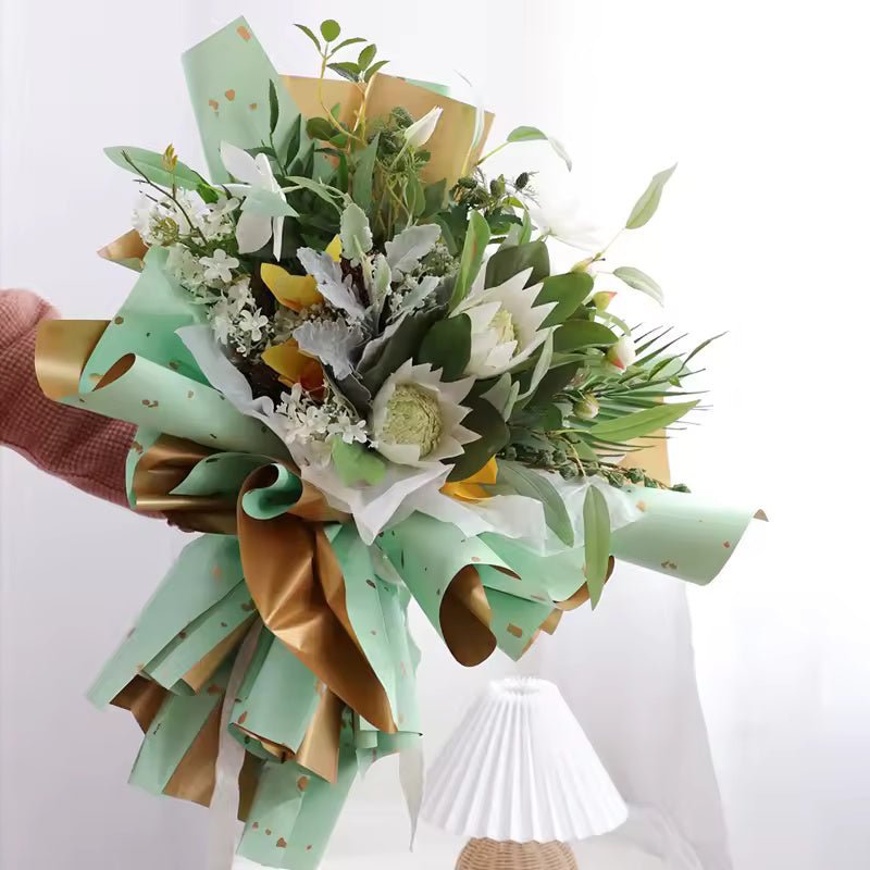 Nordic Style Gilt Gold Flower Wrapping Paper (20pcs/bag) - Elegant Supply