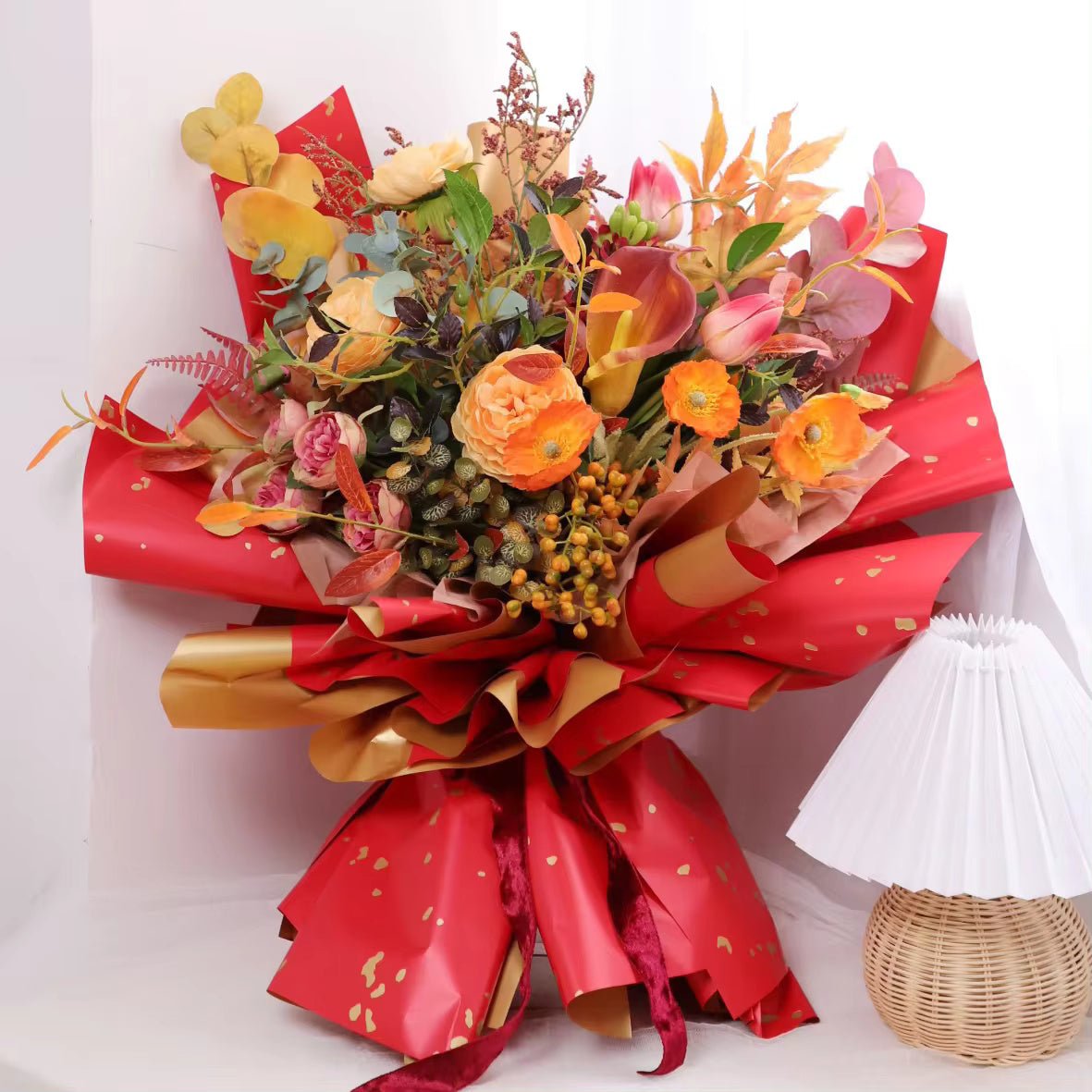 Nordic Style Gilt Gold Flower Wrapping Paper (20pcs/bag) - Elegant Supply