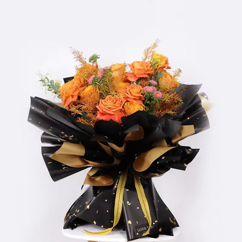 Nordic Style Gilt Gold Flower Wrapping Paper (20pcs/bag) - Elegant Supply