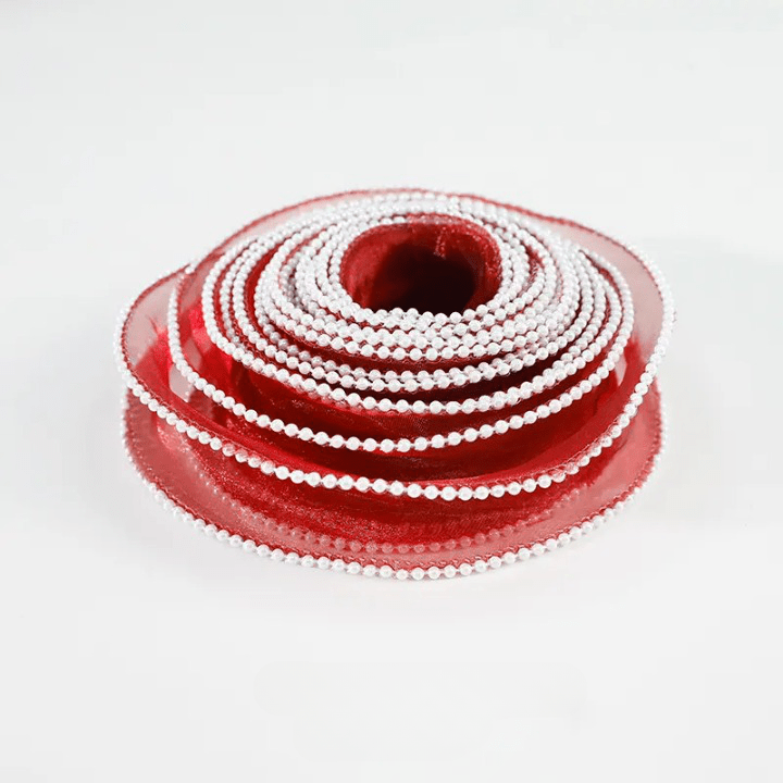 Pearl Mesh Ribbon Roll For Flower Bouquet & Gift Wrapping - Elegant Supply