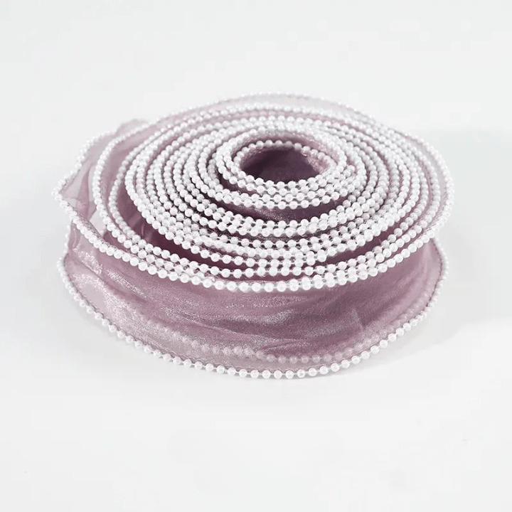 Pearl Mesh Ribbon Roll For Flower Bouquet & Gift Wrapping - Elegant Supply