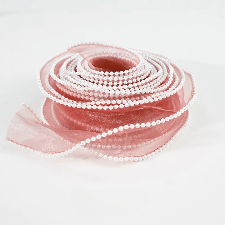 Pearl Mesh Ribbon Roll For Flower Bouquet & Gift Wrapping - Elegant Supply