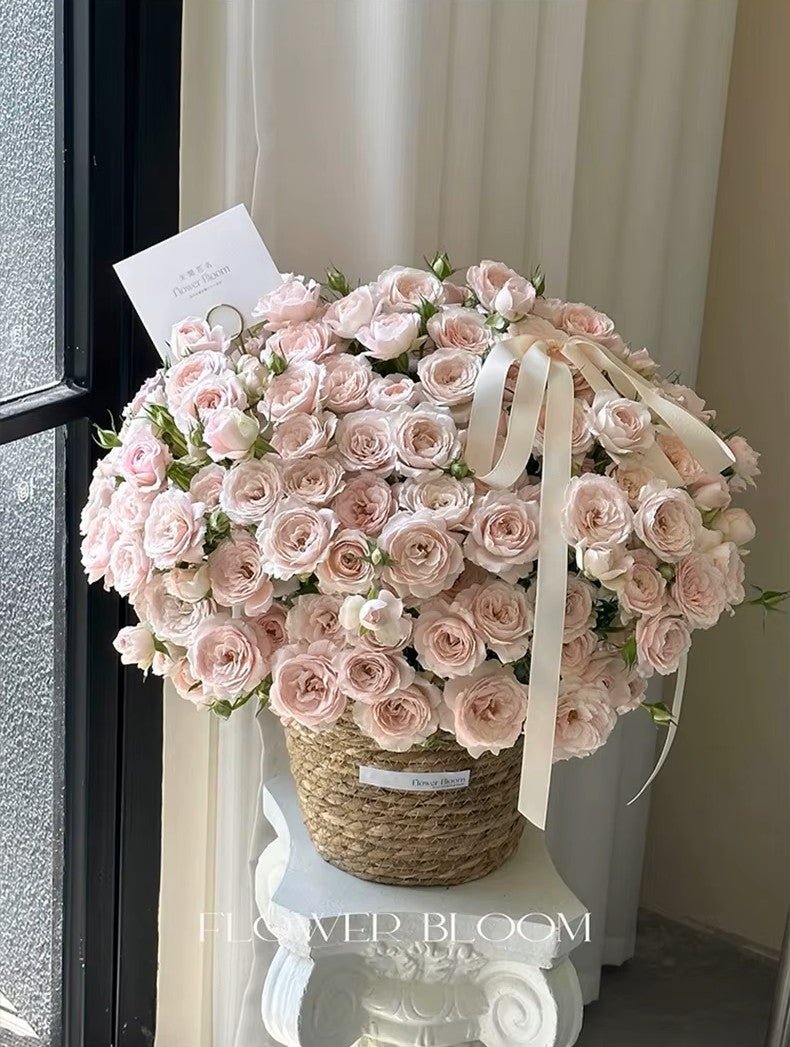 Plastic Woven Imitation Flower Basket / Bucket - Elegant Supply