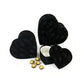 Open Black Velvet Heart Box for chocolates and special occasions.