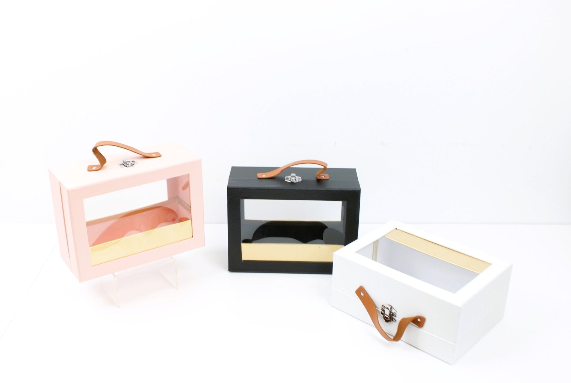 Rectangle Flower Gift Box with Handle and Clear Window - Elegant Supply