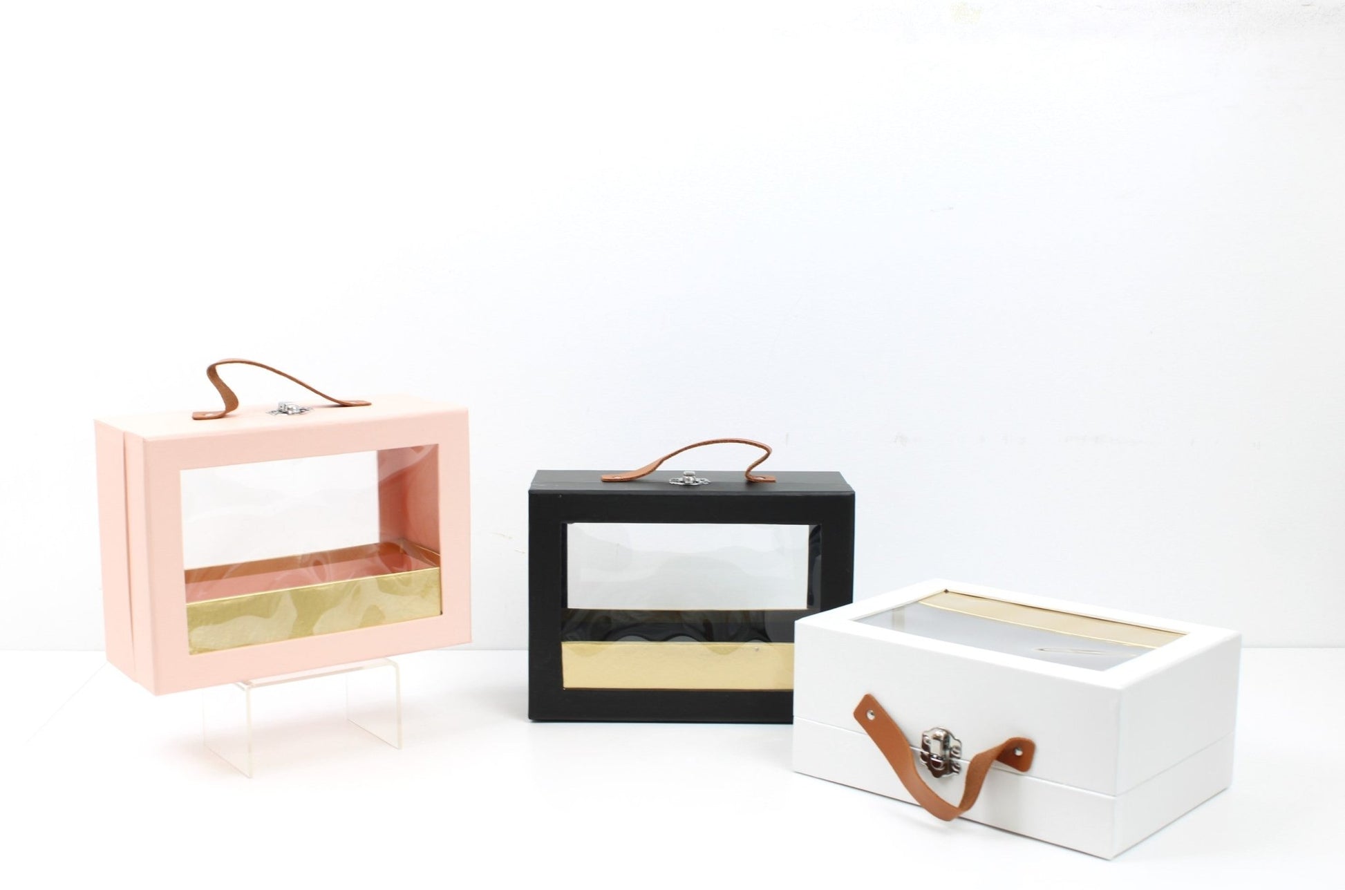 Rectangle Flower Gift Box with Handle and Clear Window - Elegant Supply