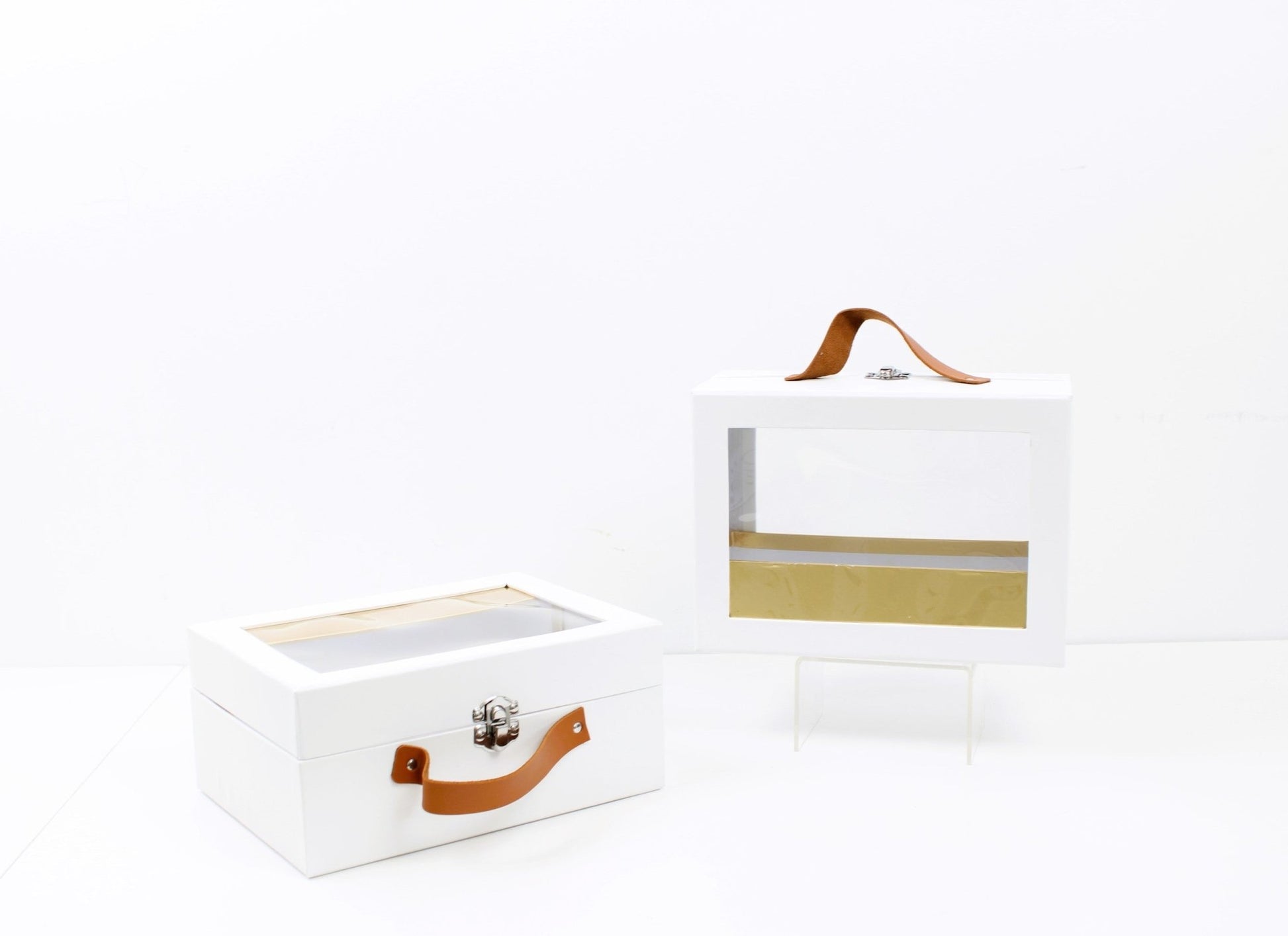 Rectangle Flower Gift Box with Handle and Clear Window - Elegant Supply