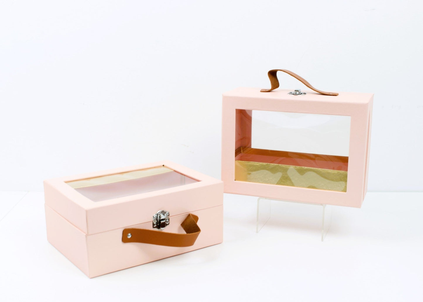 Rectangle Flower Gift Box with Handle and Clear Window - Elegant Supply