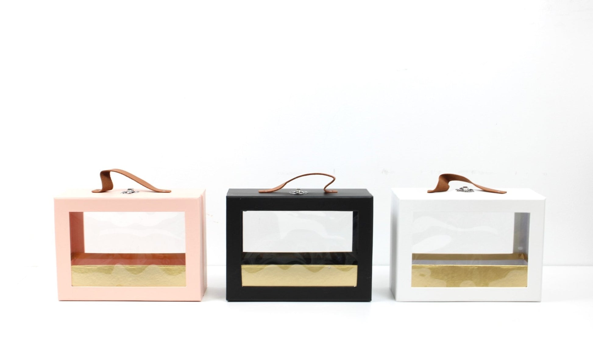 Rectangle Flower Gift Box with Handle and Clear Window - Elegant Supply