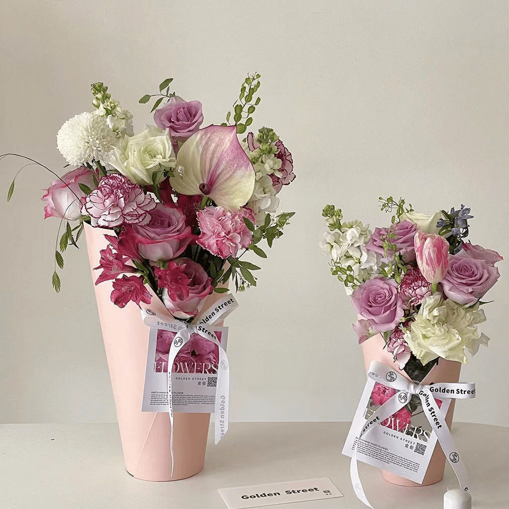 Rigid Cone Flower Box with liner included - Elegant Supply