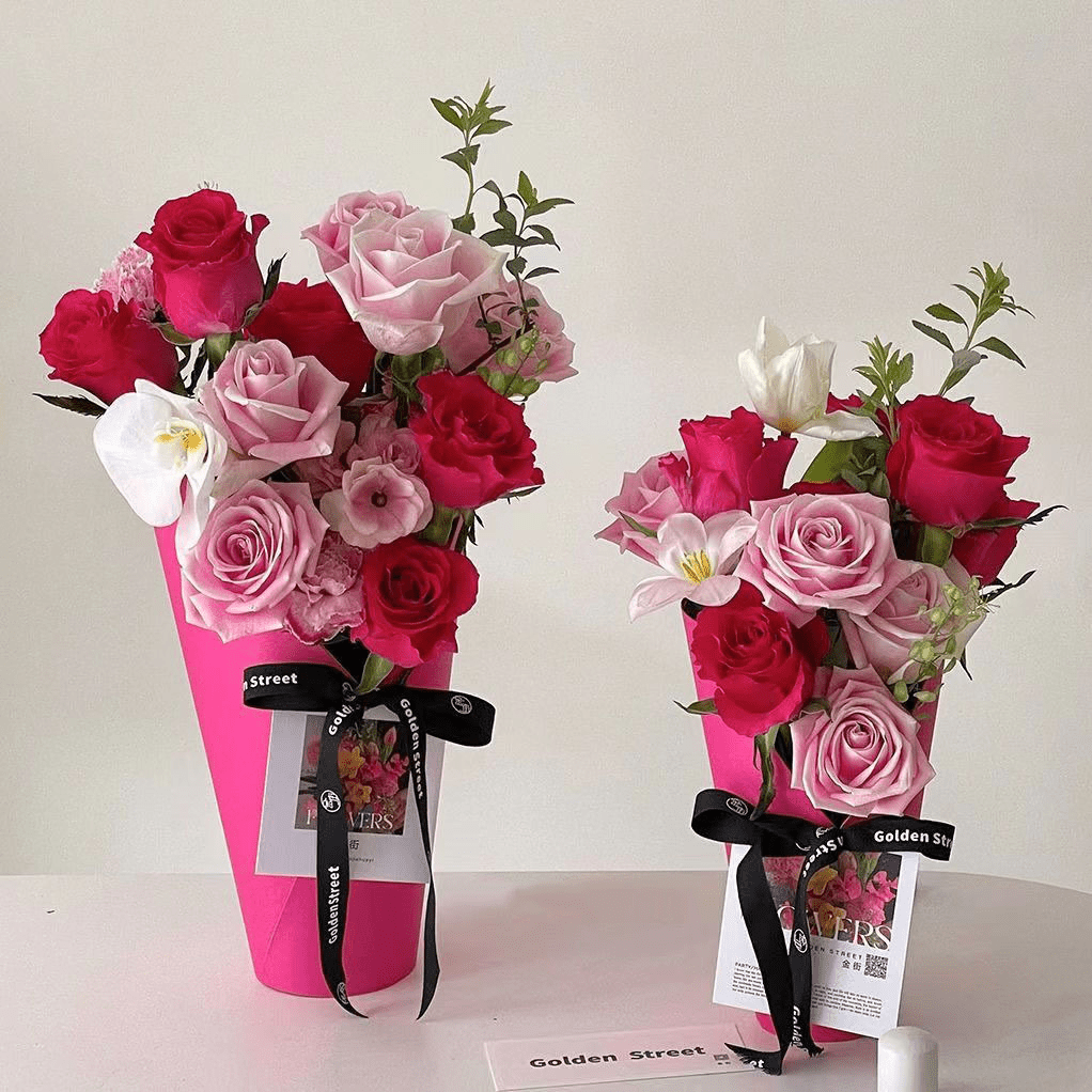 Rigid Cone Flower Box with liner included - Elegant Supply