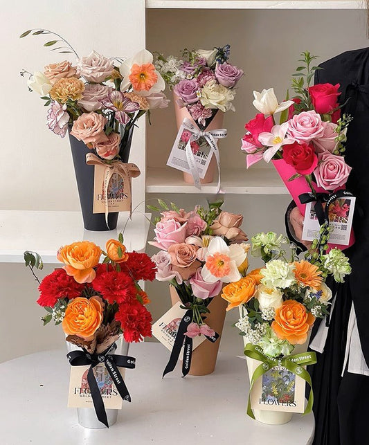 Rigid Cone Flower Box with liner included - Elegant Supply