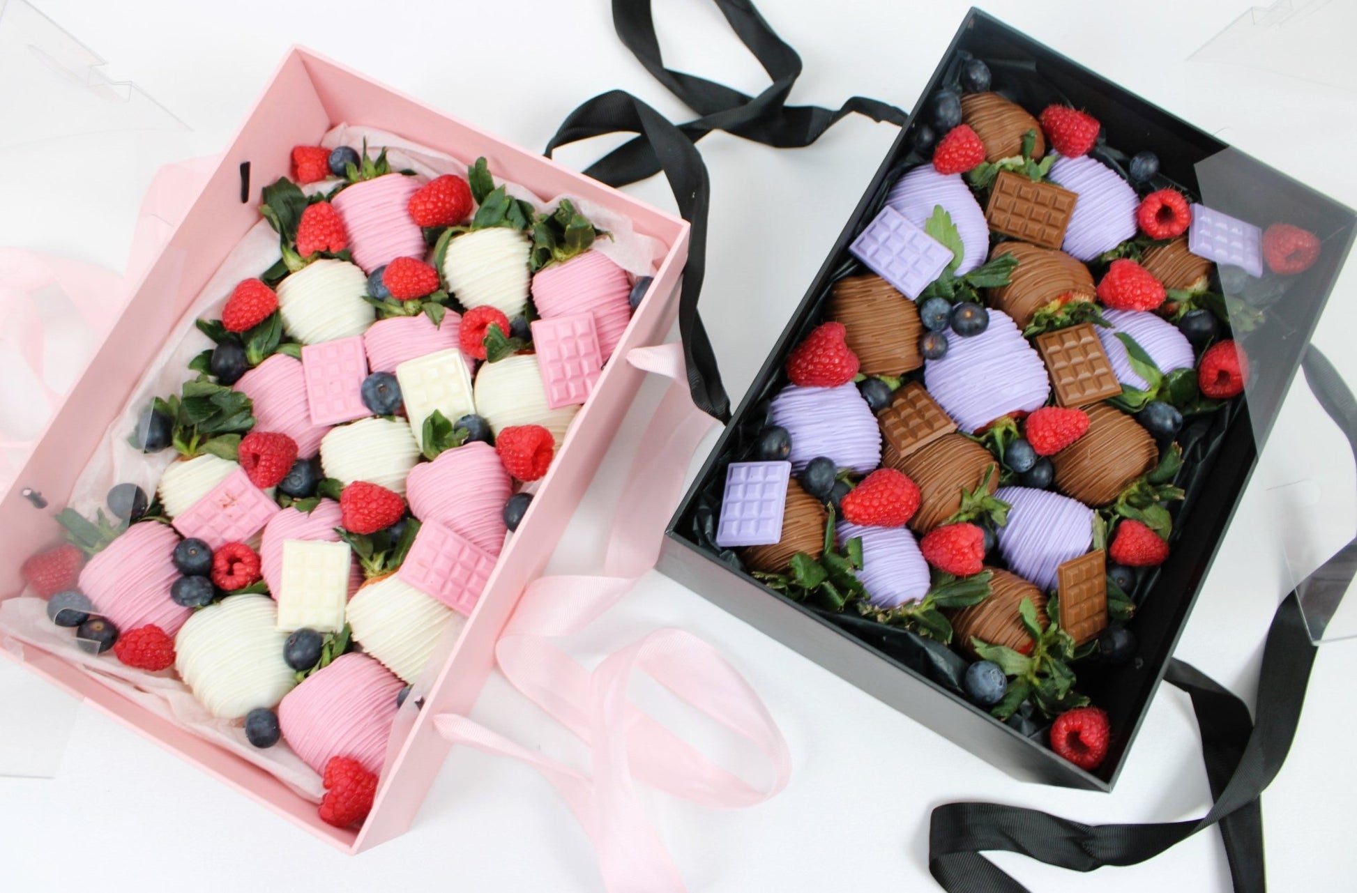 Rigid Rectangle Flower Gift Box with Clear Lid and Handles - Elegant Supply