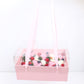 Rigid Rectangle Flower Gift Box with Clear Lid and Handles - Elegant Supply