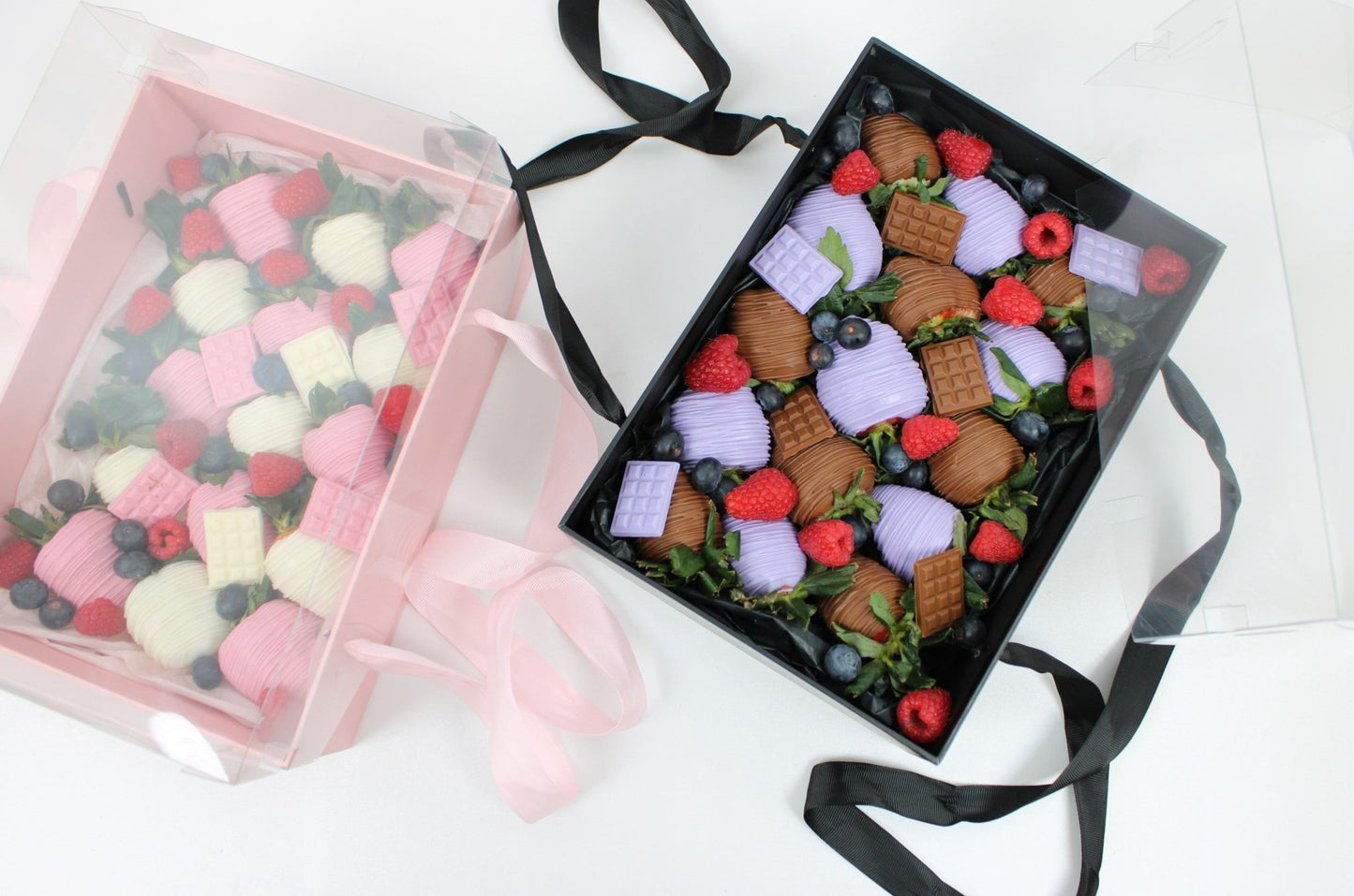 Rigid Rectangle Flower Gift Box with Clear Lid and Handles - Elegant Supply