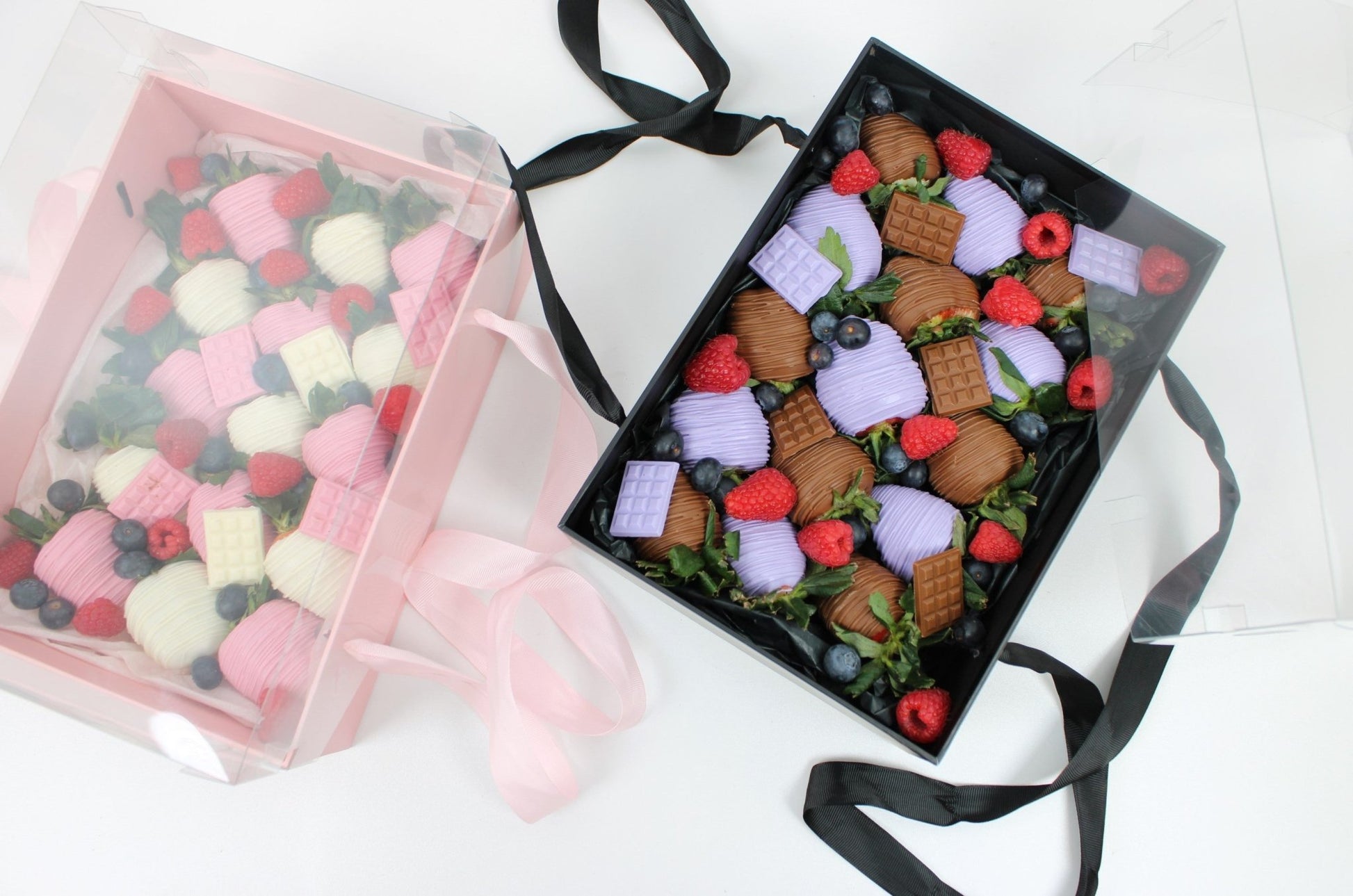 Rigid Rectangle Flower Gift Box with Clear Lid and Handles - Elegant Supply