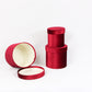 Velvet Round Flower Hat Box with Lid