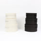 Line Textures Round Box with Handle