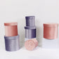 Velvet Round Flower Hat Box with Lid