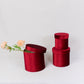 Velvet Round Flower Hat Box with Lid