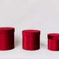 Velvet Round Flower Hat Box with Lid
