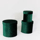 Velvet Round Flower Hat Box with Lid