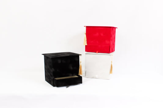Velvet Square Graduation Flower Gift Box with Drawer