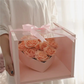 Tilted Heart in a Clear Cube Flower Gift Box