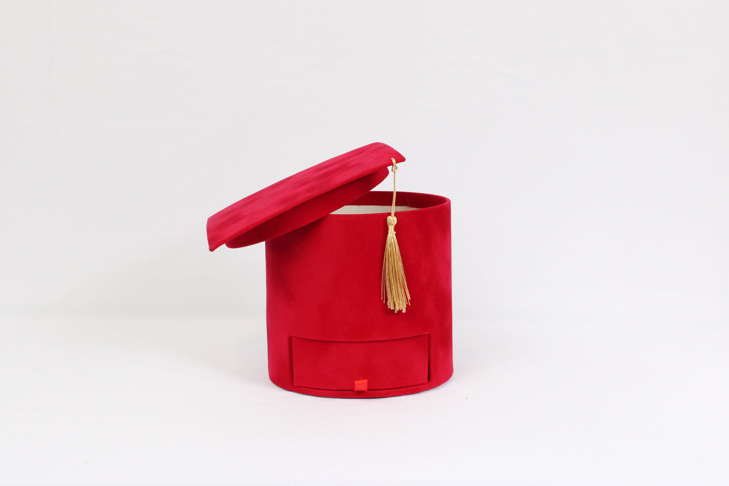 Velvet Round Graduation Flower Gift Box with Drawer