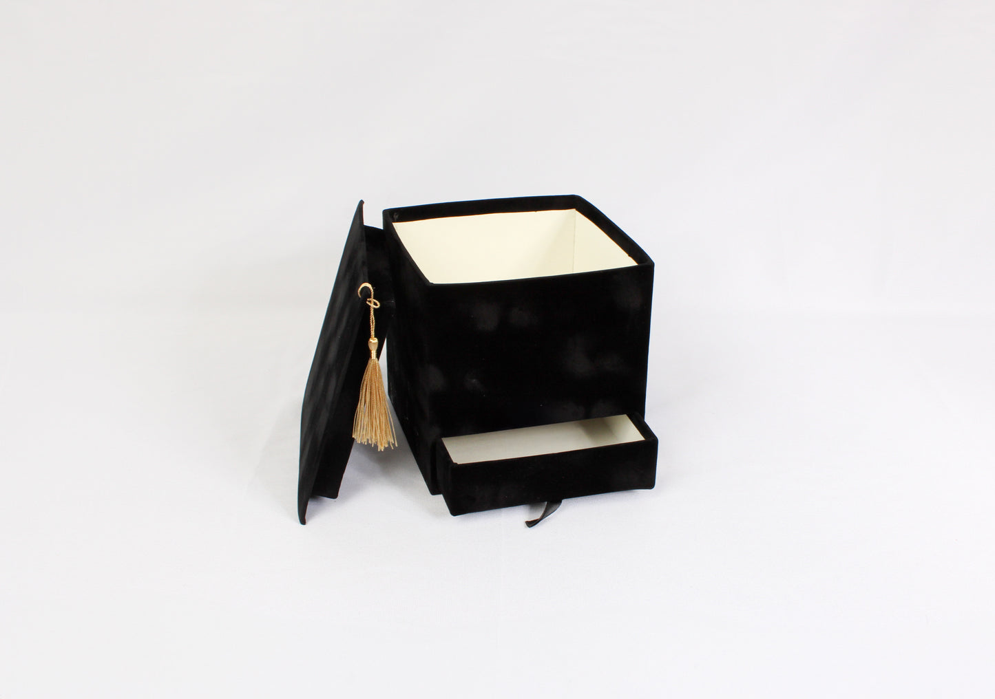 Velvet Square Graduation Flower Gift Box with Drawer