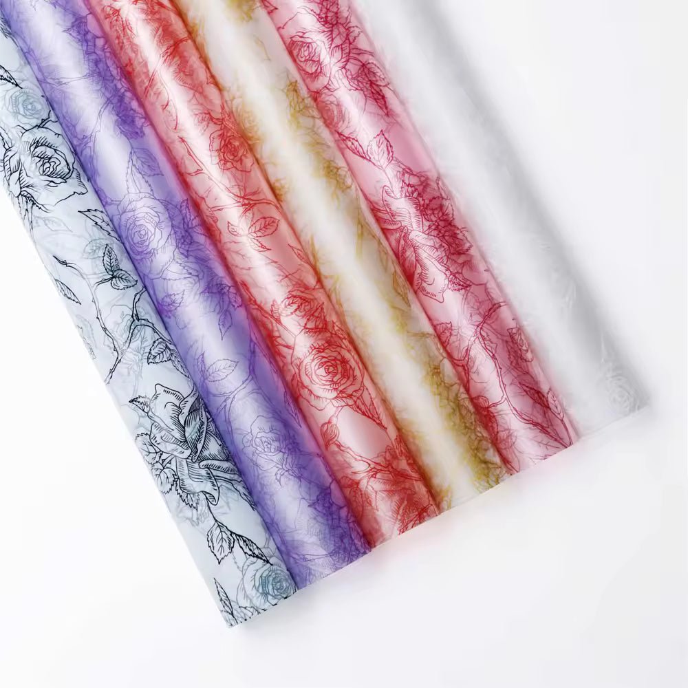 Rose Printing Design Flower Wrapping Paper (20pcs/bag) - Elegant Supply