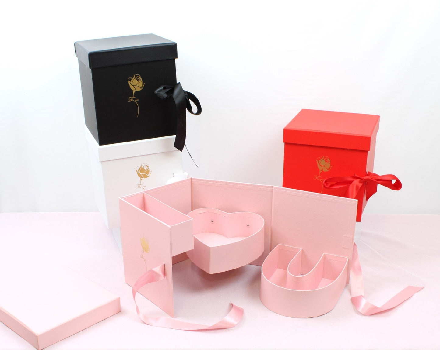 Rotating Monogram I Love You Flower Gift Box - Elegant Supply