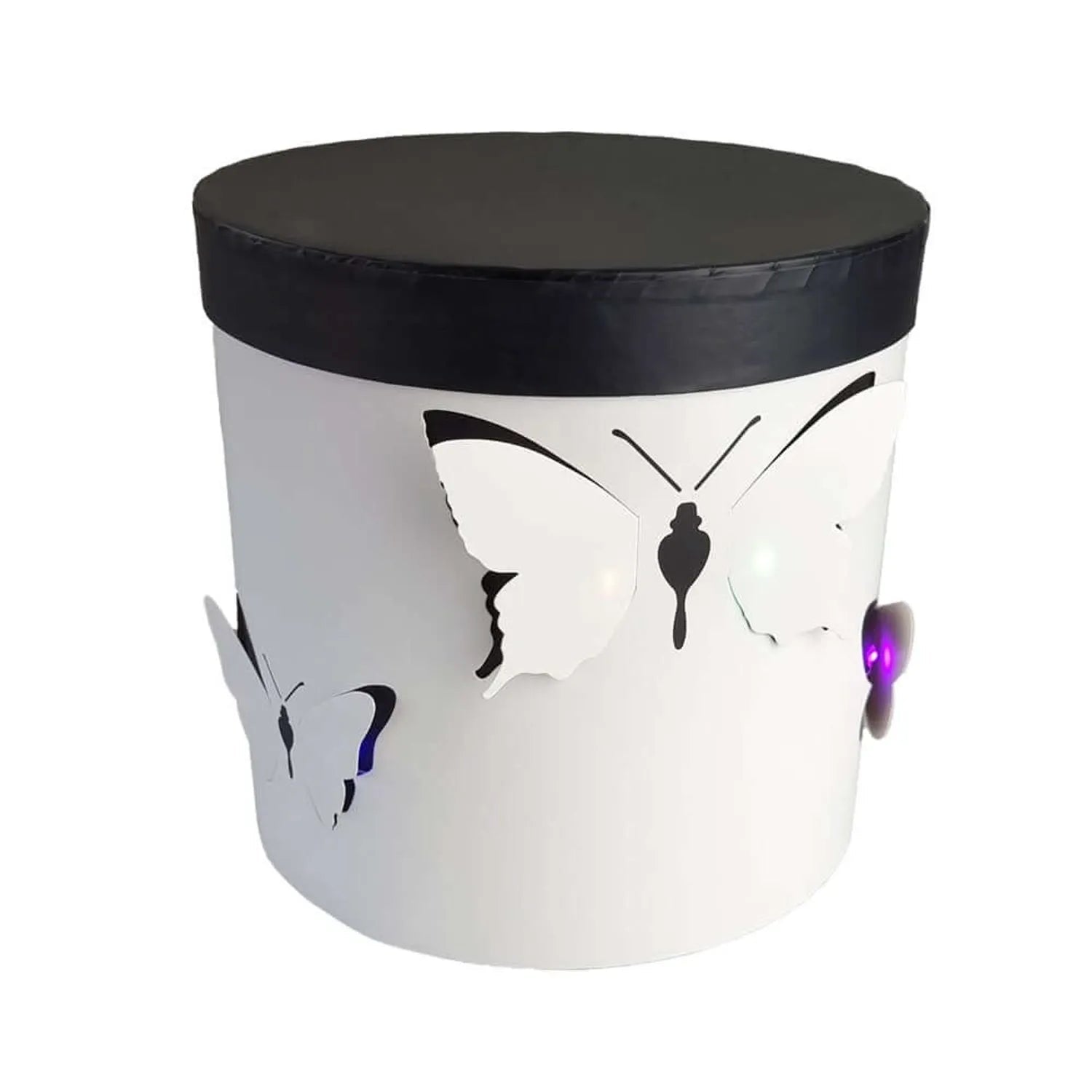 Round Butterfly Flower Box with LED Lights - Elegant Supply