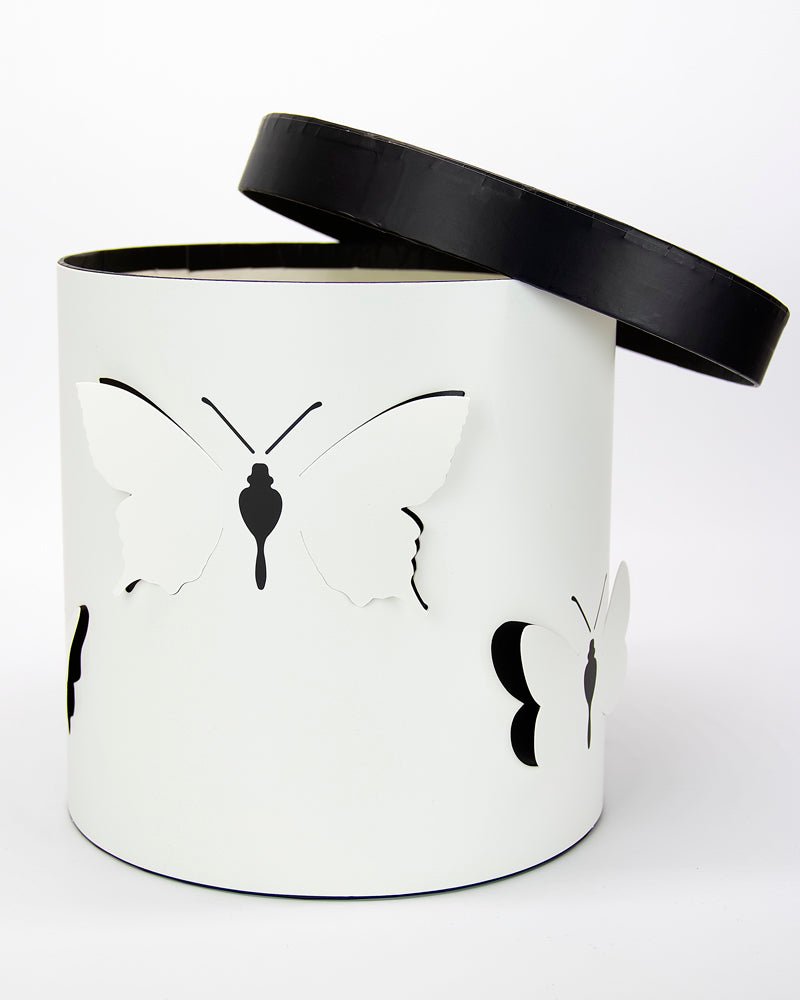 Round Butterfly Flower Box with LED Lights - Elegant Supply