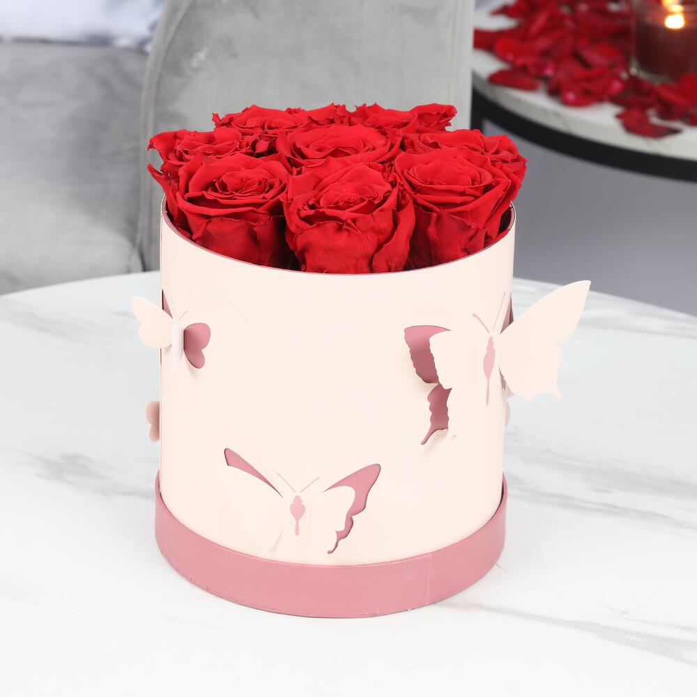 Round Butterfly Flower Box with LED Lights | Elegant Supply