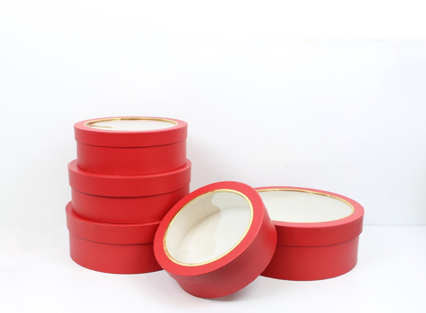 Round Flower Gift Box with clear lid - Elegant Supply