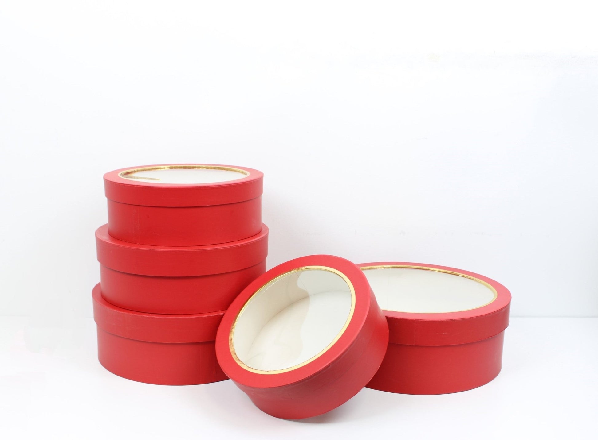 Round Flower Gift Box with clear lid - Elegant Supply