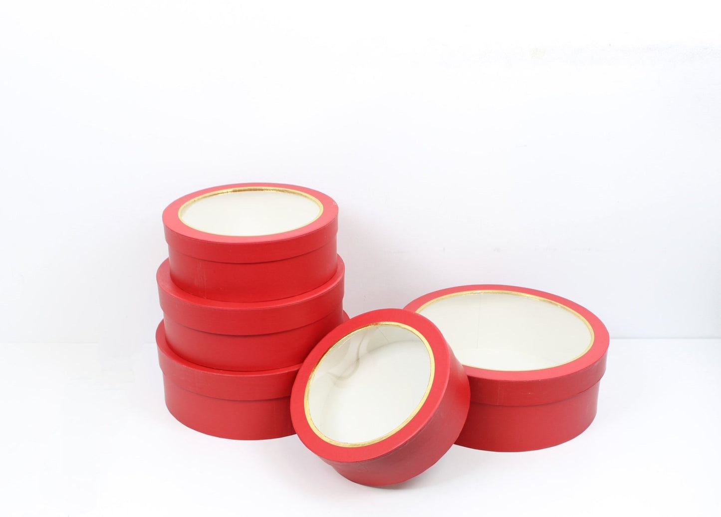 Round Flower Gift Box with clear lid - Elegant Supply